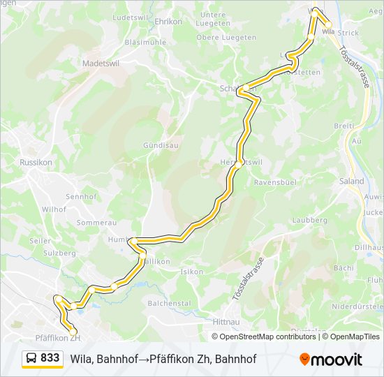 833 Bus Line Map