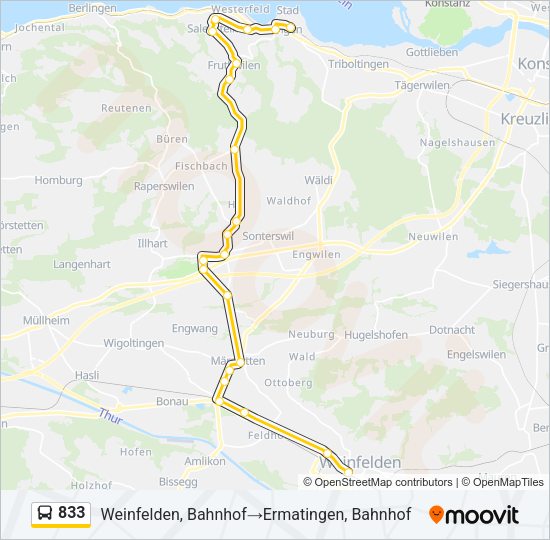 833 Bus Line Map
