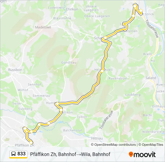 833 Bus Line Map