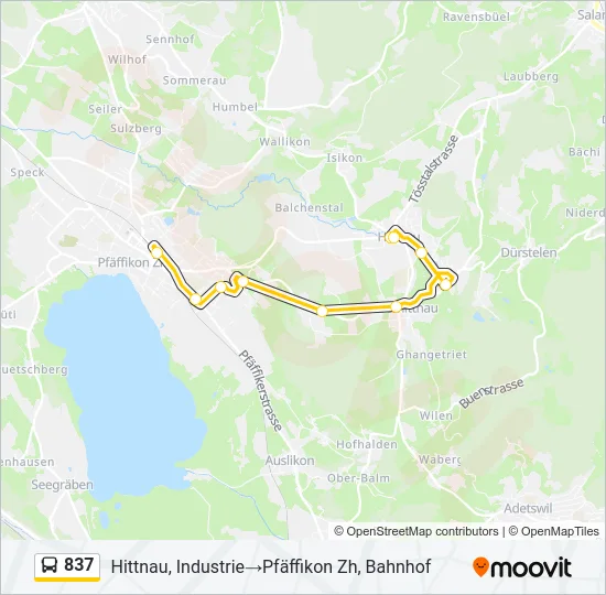 837 Bus Line Map