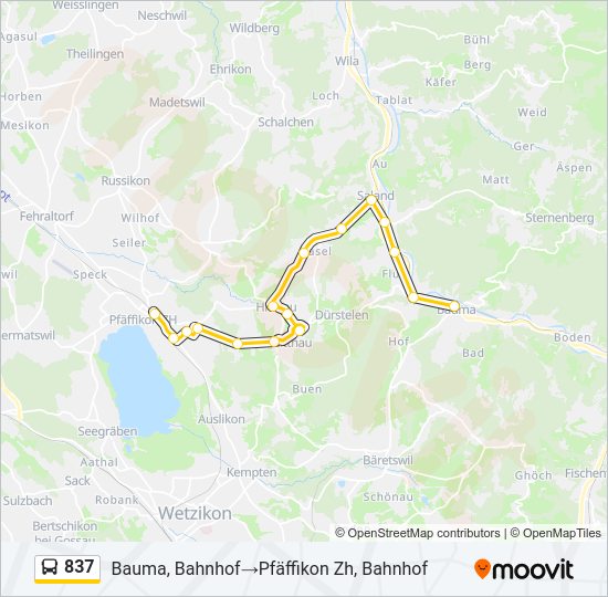 837 Bus Line Map