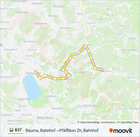 837 Bus Line Map
