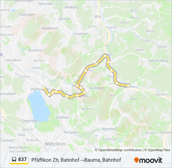 837 Bus Line Map