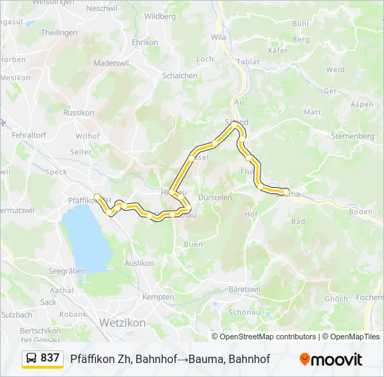 837 Bus Line Map