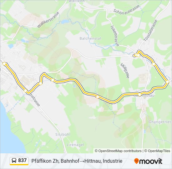 837 Bus Line Map