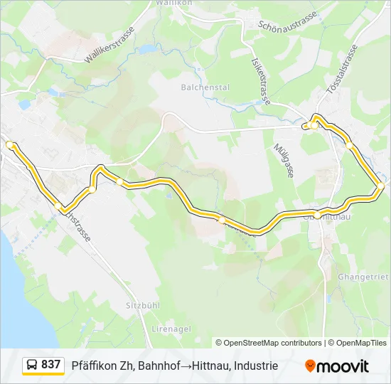 837 Bus Line Map