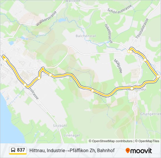 837 Bus Line Map
