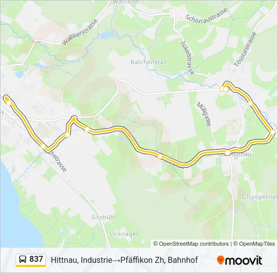 837 Bus Line Map