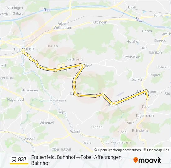 837 Bus Line Map