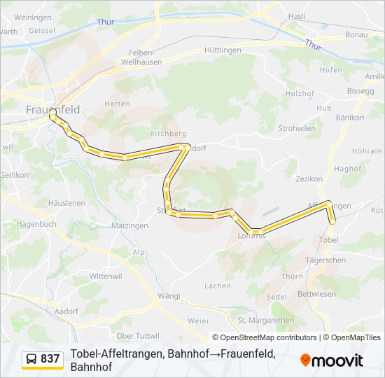 837 Bus Line Map