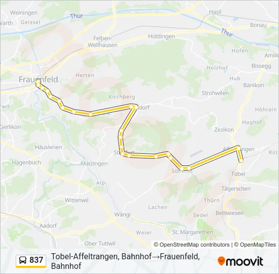 837 Bus Line Map