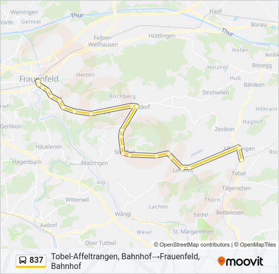 837 Bus Line Map