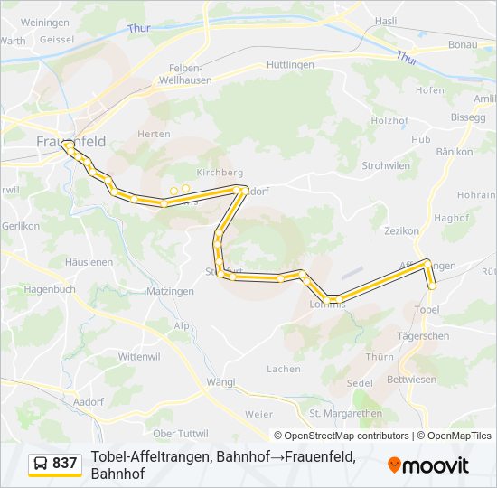 837 Bus Line Map