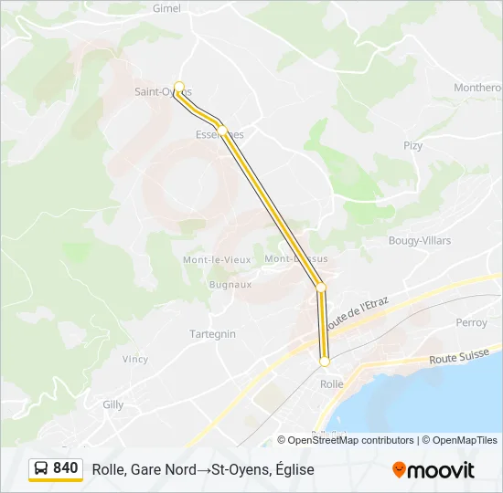 840 Bus Line Map