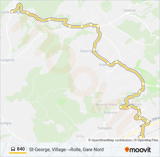 840 Bus Line Map