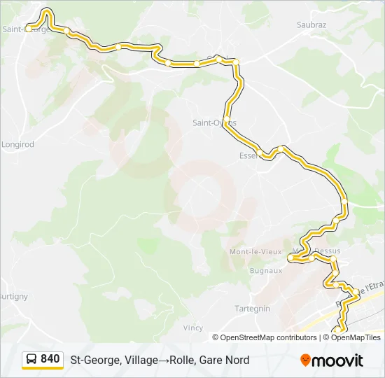 840 Bus Line Map