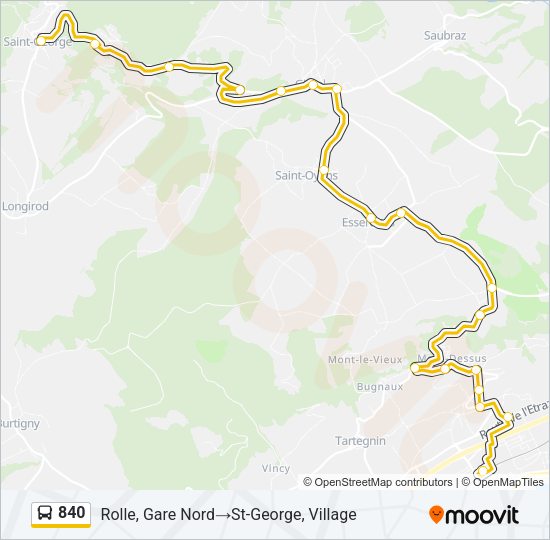 840 Bus Line Map