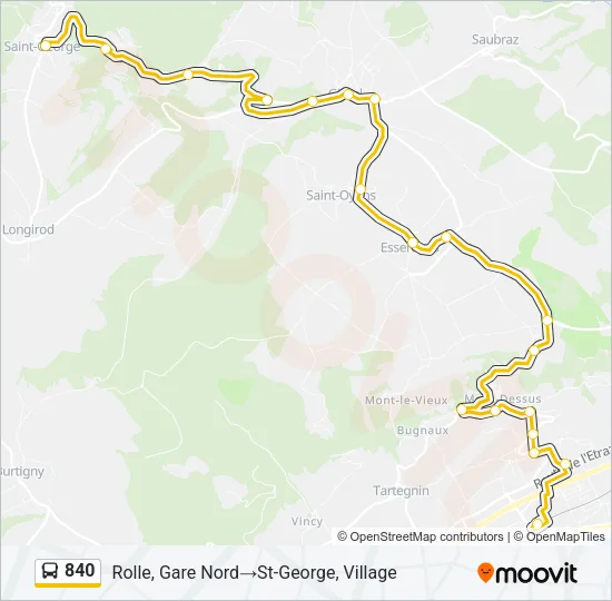 840 Bus Line Map
