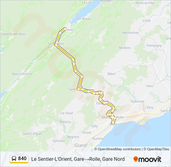 840 Bus Line Map