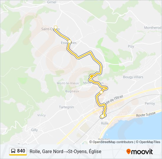 840 Bus Line Map