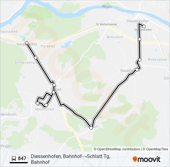 847 bus Line Map