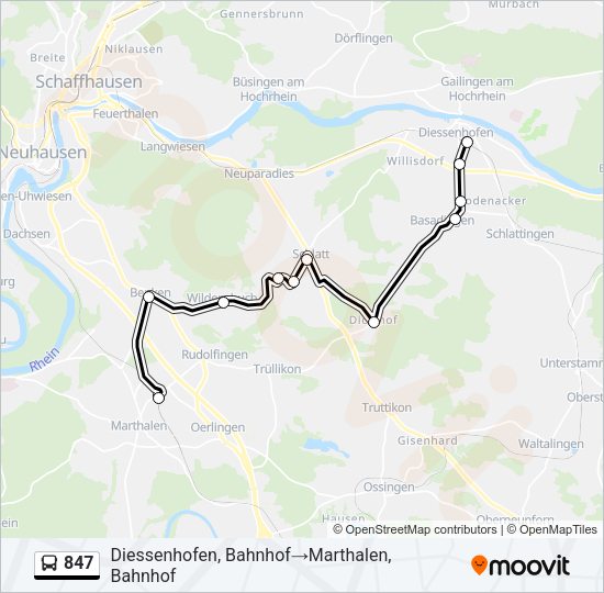 847 Bus Line Map
