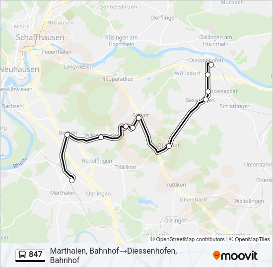 847 Bus Line Map