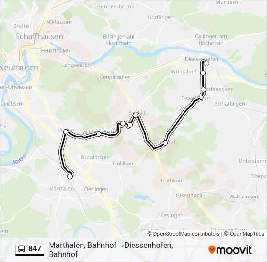 847 Bus Line Map