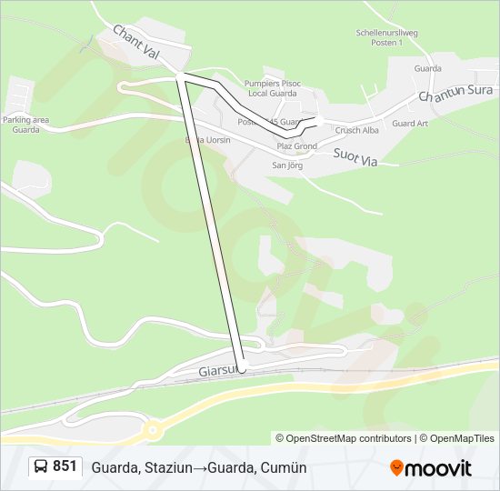 851 Bus Line Map