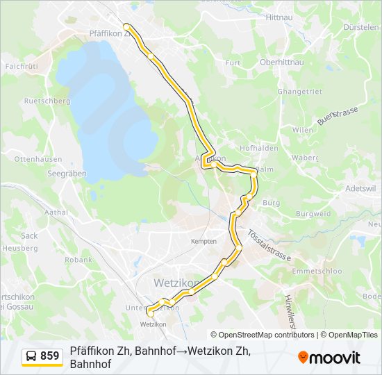 859 Bus Line Map
