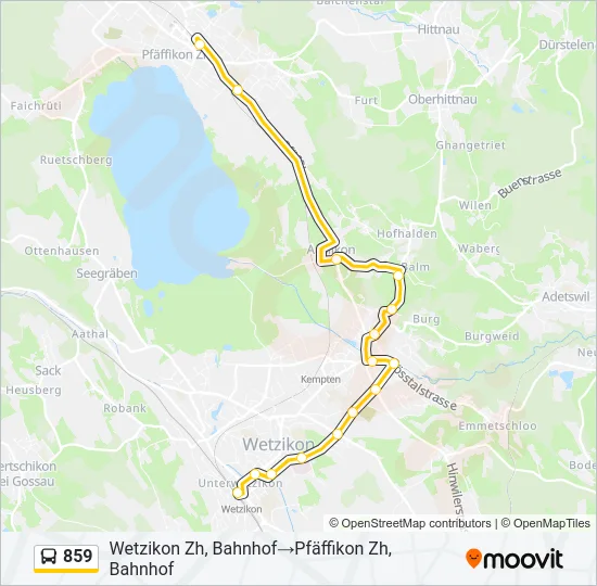 859 Bus Line Map