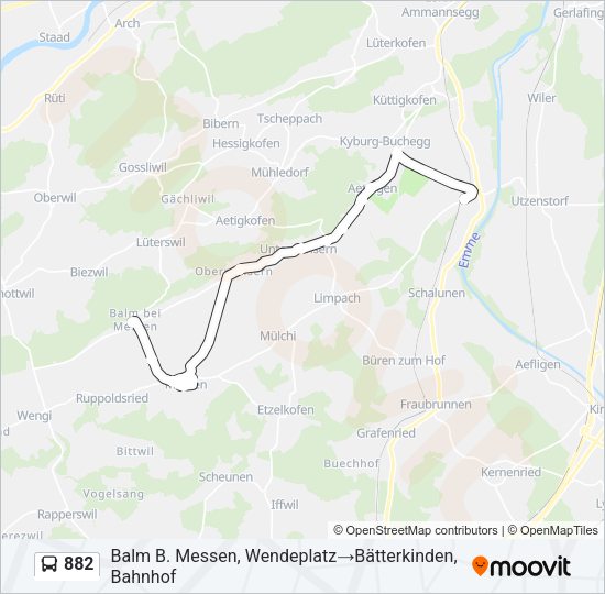 882 Bus Line Map