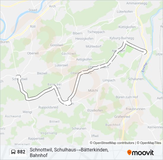 882 Bus Line Map