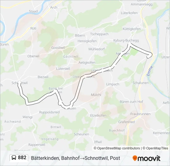 882 Bus Line Map