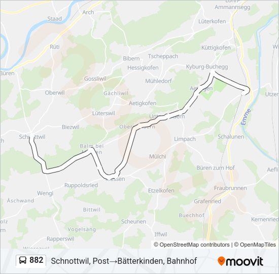 882 Bus Line Map