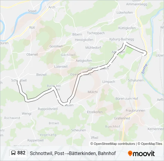 882 Bus Line Map