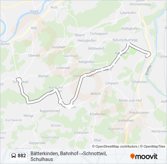 882 Bus Line Map