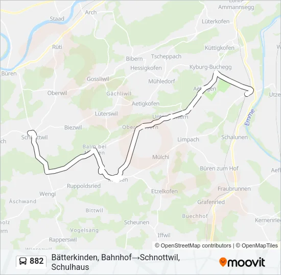 882 Bus Line Map