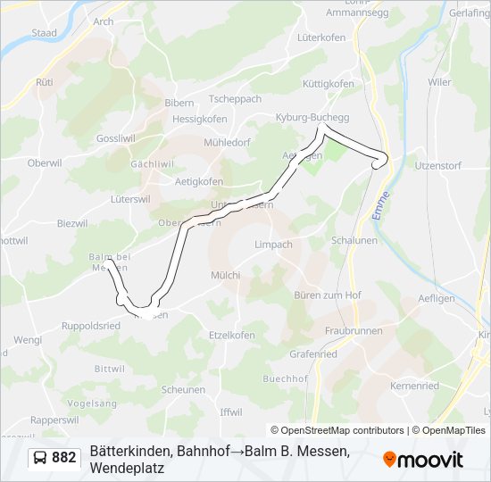 882 Bus Line Map