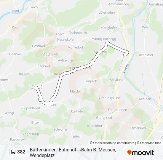 882 Bus Line Map