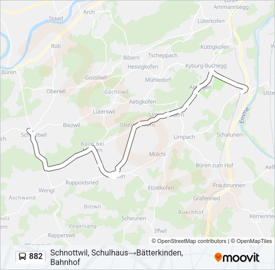 882 Bus Line Map
