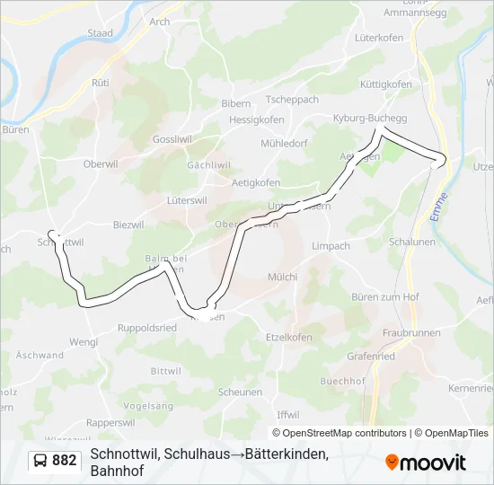 882 Bus Line Map