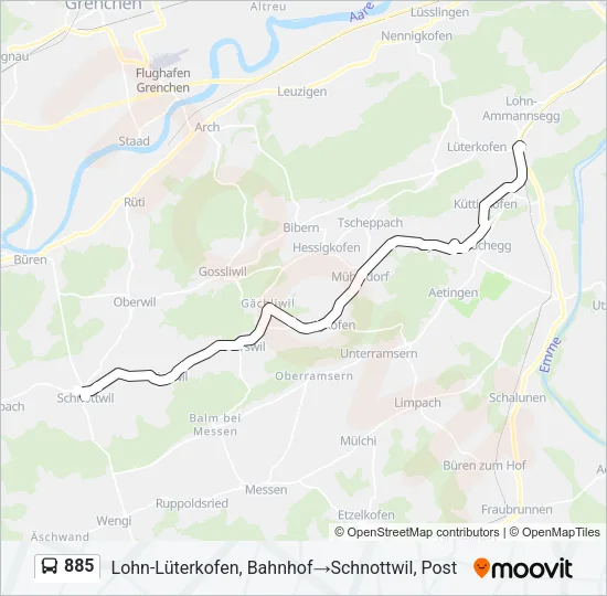885 Bus Line Map