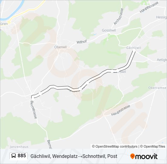 885 Bus Line Map