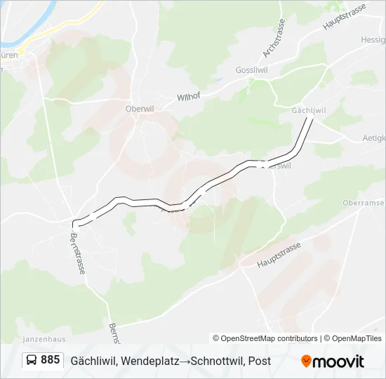 885 Bus Line Map