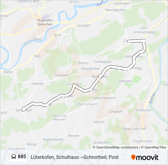 885 Bus Line Map