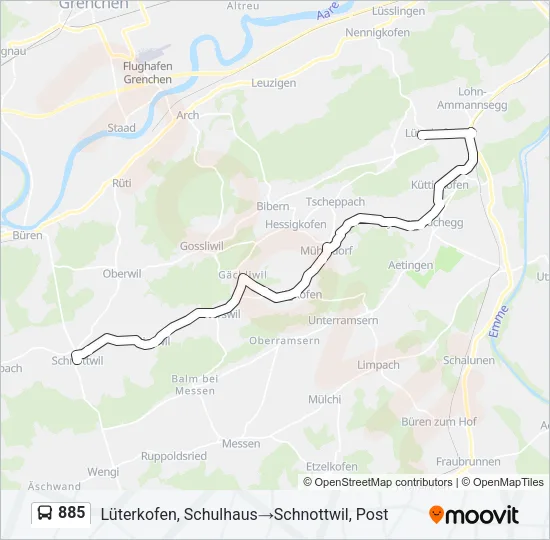 885 Bus Line Map