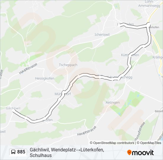 885 Bus Line Map