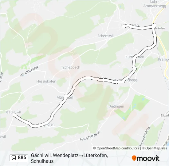 885 Bus Line Map