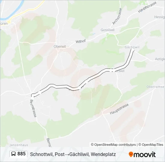 885 Bus Line Map